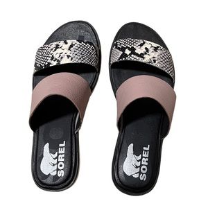 SOREL Women's Ella II Flat Slide Mauve Vapor Full Grain Leather Size 6